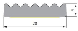 Самоклеющийся уплотнитель 20х4мм