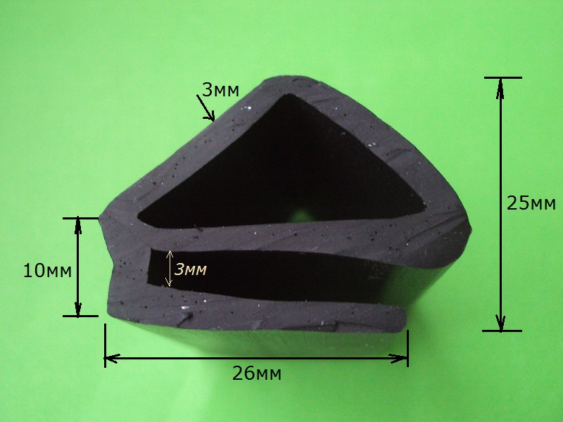 Резиновый уплотнитель Е-образный 25х26мм