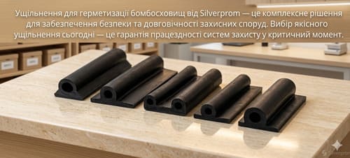 Гумові профілі спеціального призначення Гумові профілі Silverprom для герметизації захисних споруд