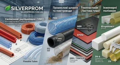 Силіконові профілі, промислові шланги ПВХ та техпластини МБС від Silverprom.