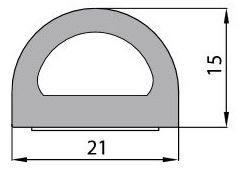 Резиновый уплотнитель для дверей 21х15мм