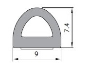 Уплотнитель универсальный самоклеющийся D 9х7,4мм
