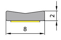 самоклеющийся уплотнитель 8х2мм