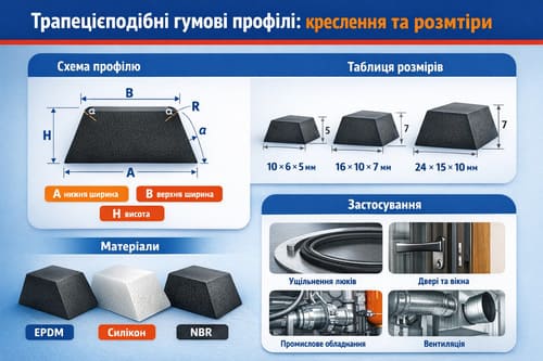 Трапецієподібні гумові профілі