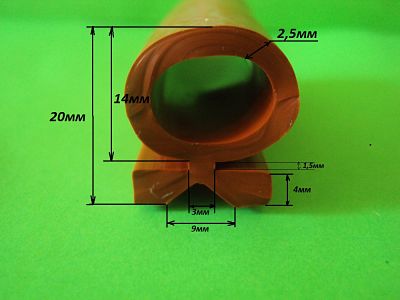 Уплотнитель для дверей печи 20х15мм