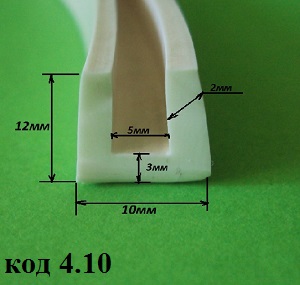 Уплотнитель П-образный силиконовый