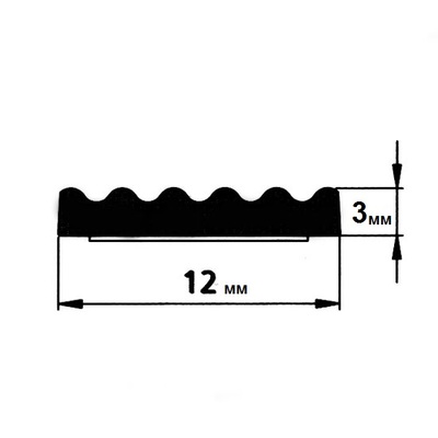 Уплотнитель самоклеющийся 12х3мм