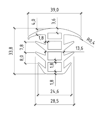 Креслення ущільнювача для модульних будівель