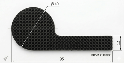 Камерний гумовий профіль для гідроспоруд 95 мм