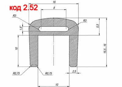 Ущільнювач гумовий EPDM креслення