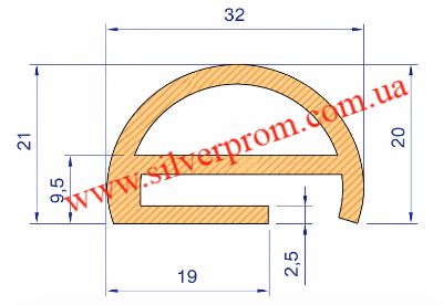 Профіль дверей печі Logiudice вид збоку